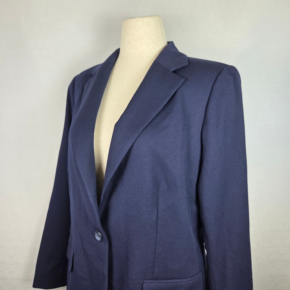Pendleton Blazer Navy Blue‎ Single Button Secretary Career Office USA Women's 14